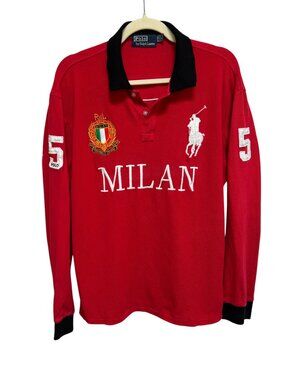 Chief Keef Polo by Ralph Lauren Long Sleeve Milan Big Pony Polo Shirt, XXL